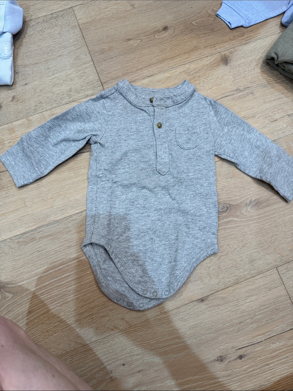 Janie and Jack Heather Gray Long-Sleeve Baby One-Piece Bodysuit